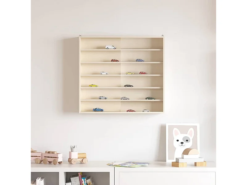 Scatola espositiva in legno marrone 60 x 8,5 x 54 cm compensato