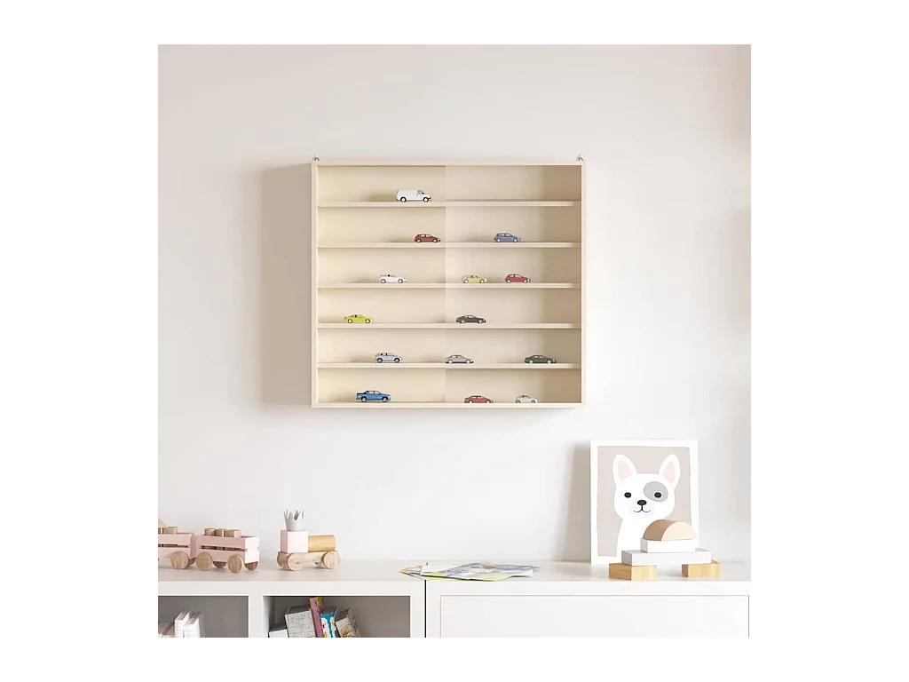 Scatola espositiva in legno marrone 60 x 8,5 x 54 cm compensato