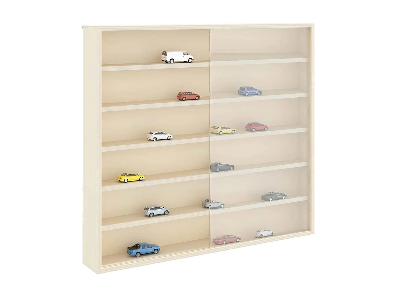 Braune Holzvitrine 60 x 8,5 x 54 cm Sperrholz
