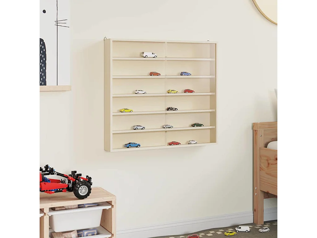 Braune Holzvitrine 60 x 8,5 x 54 cm Sperrholz