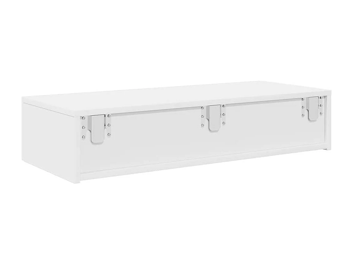 Étagère murale avec tiroirs blanc 80x33x17 cm bois d'ingénierie