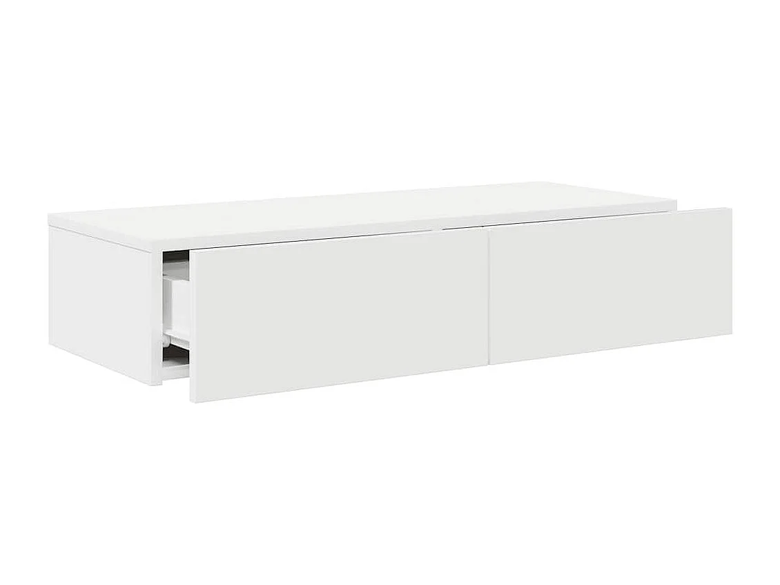 Étagère murale avec tiroirs blanc 80x33x17 cm bois d'ingénierie