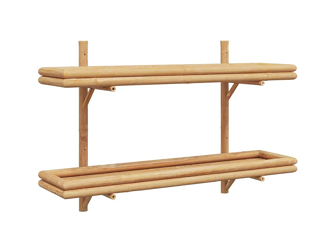 Mensola da parete con ripiano marrone 100 x 26 x 60 cm in bambù