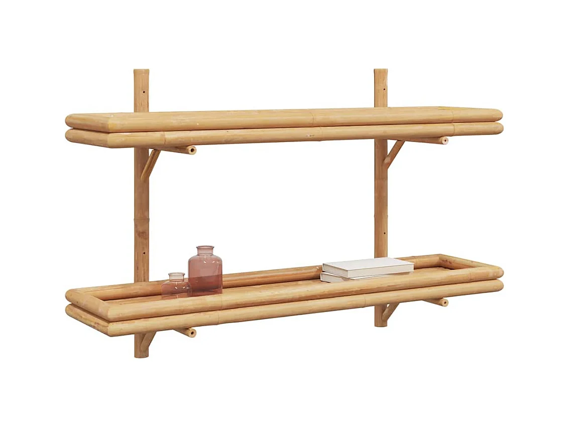 Mensola da parete con ripiano marrone 100 x 26 x 60 cm in bambù