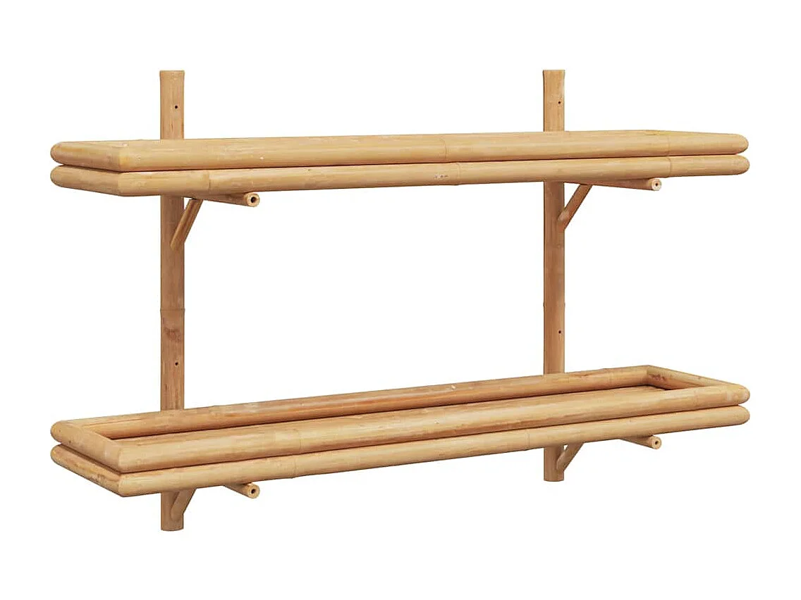 Estante de pared con balda marrón 100 x 26 x 60 cm Bambú