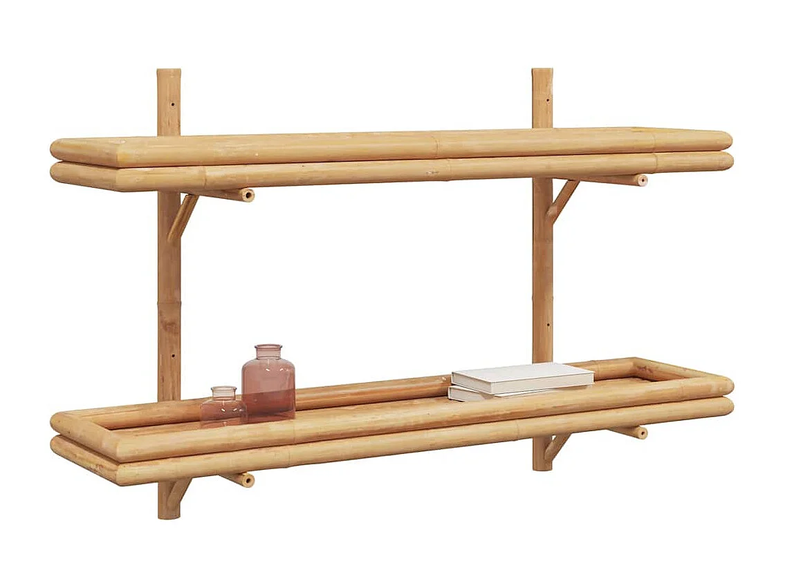 Estante de pared con balda marrón 100 x 26 x 60 cm Bambú