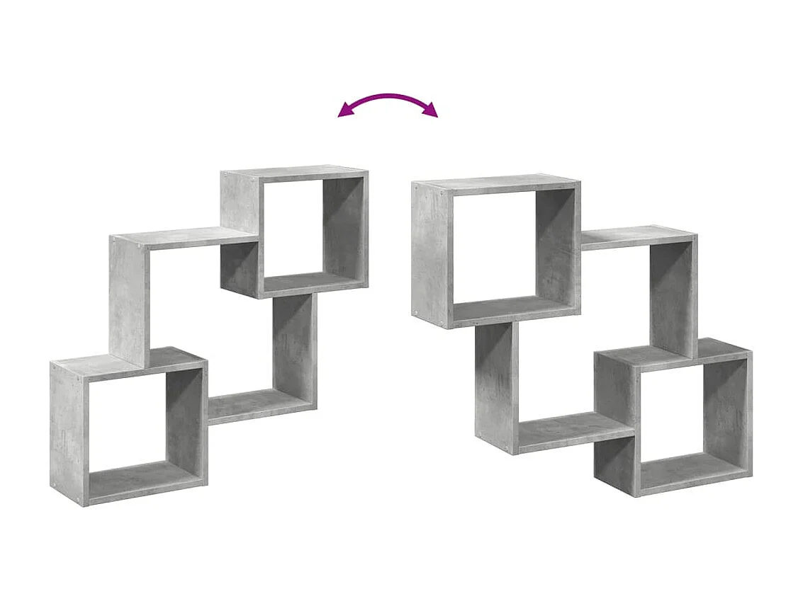 Armario de pared 78x18x71 cm madera de ingeniería gris hormigón