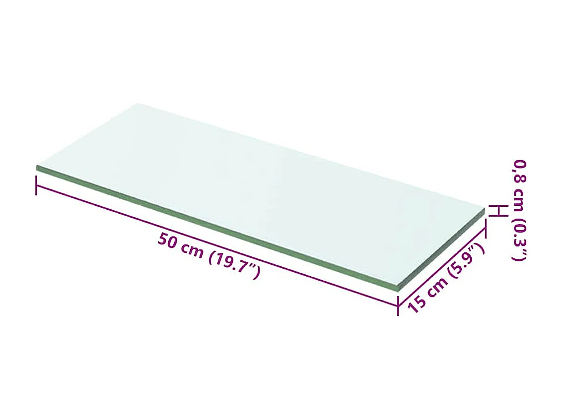 Panneau d’étagère Verre transparent 50 x 15 cm