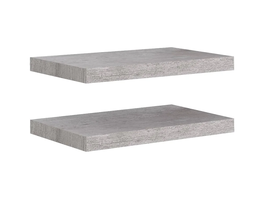 Estantes de pared flotantes 2 piezas gris hormigón 50x23x3,8 cm MDF