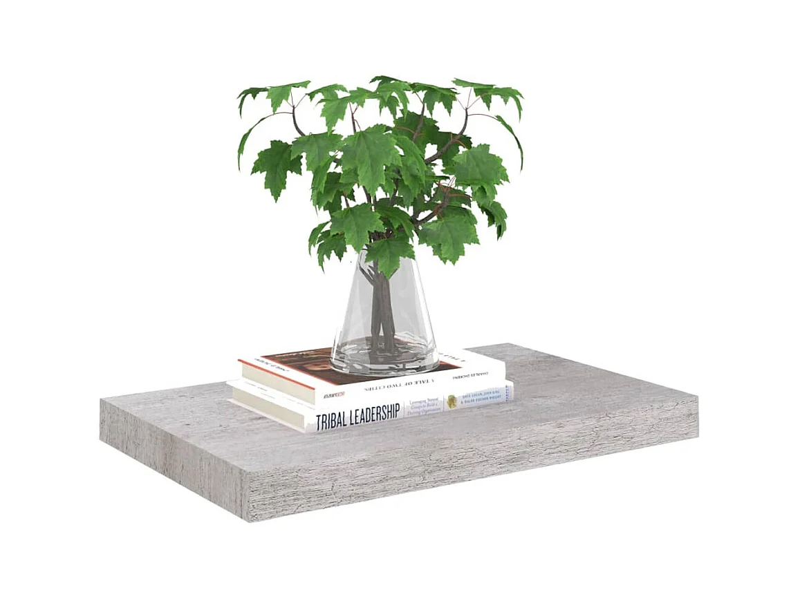 Estantes de pared flotantes 2 piezas gris hormigón 50x23x3,8 cm MDF