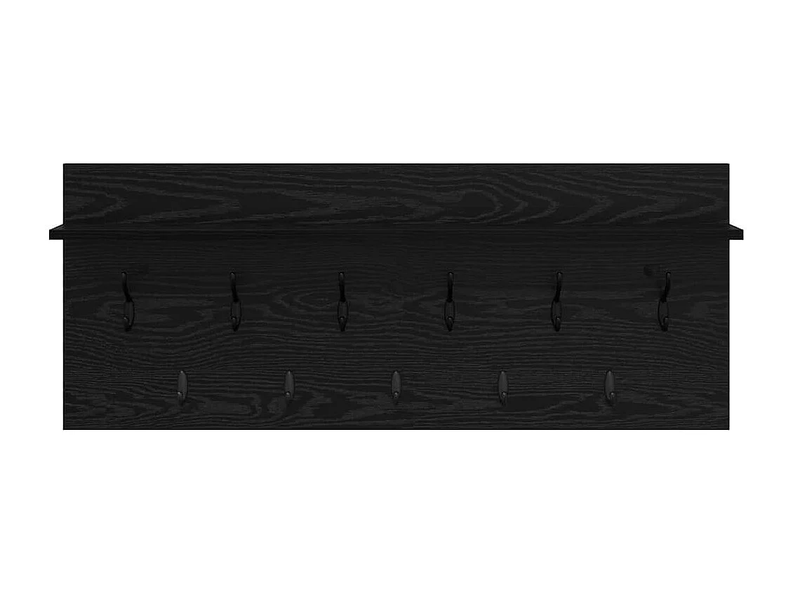 Porte-manteau mural avec étagère Chêne noir Bois d'ingénierie