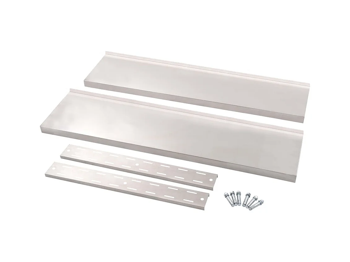 Estante de pared de 2 niveles Acero inoxidable 120x30 cm