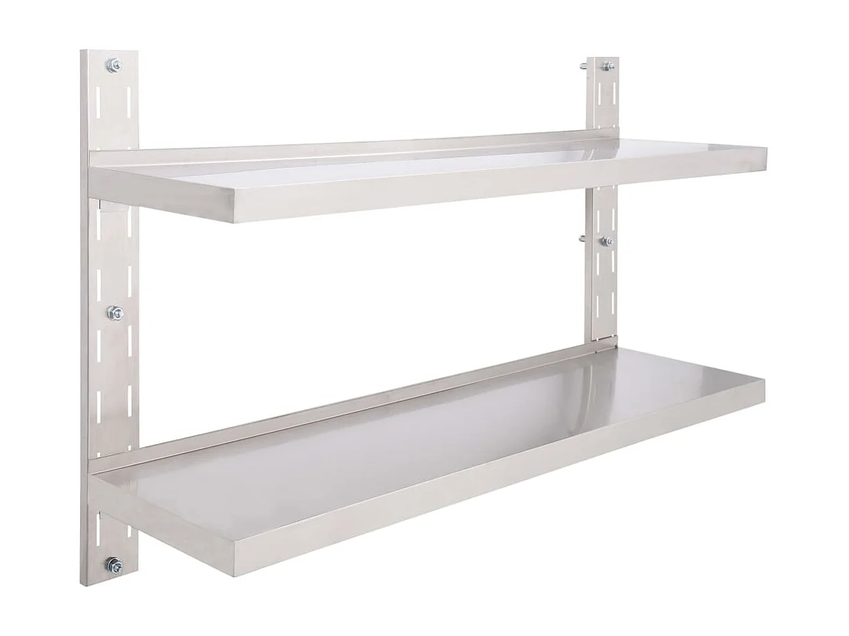 Étagère murale à 2 niveaux Acier inoxydable 120x30 cm
