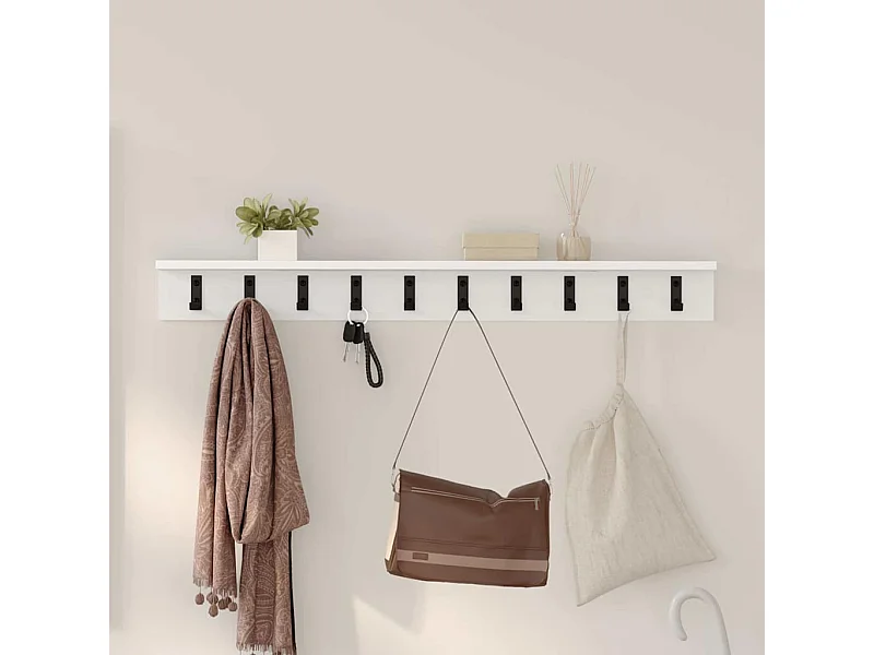 Wandkapstok met plank Wit 100 x 10,5 x 10,5 cm