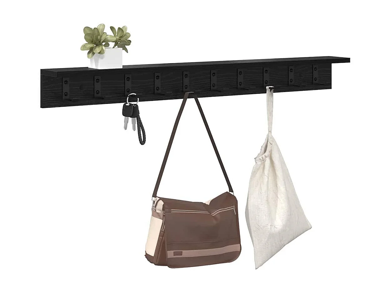 Porte-manteau mural Chêne noir 100 x 10.5 x 10.5 cm