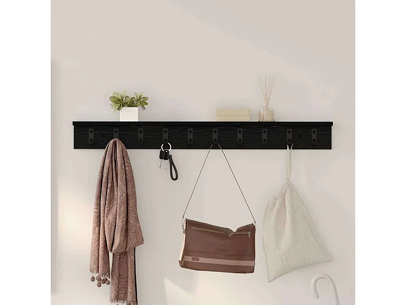 Porte-manteau mural Chêne noir 100 x 10.5 x 10.5 cm