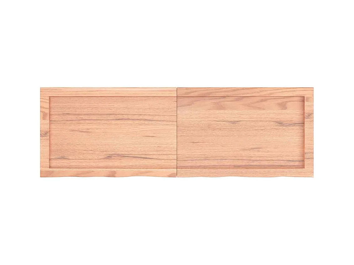 Estante de pared marrón claro en madera maciza de roble tratado