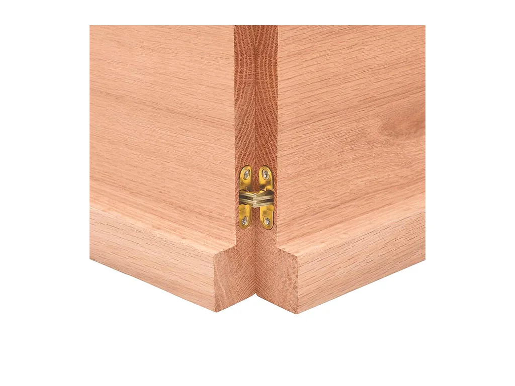 Estante de pared marrón claro en madera maciza de roble tratado