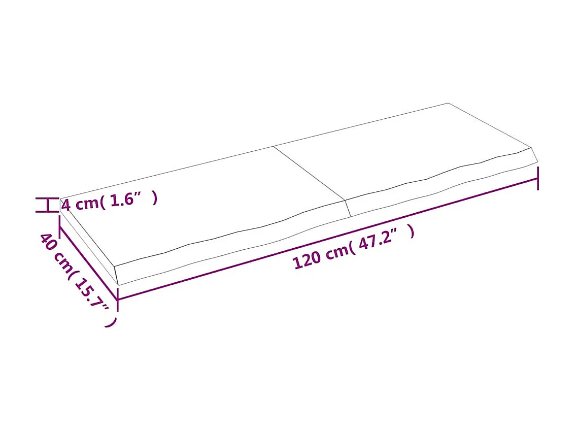 Estante de pared marrón claro en madera maciza de roble tratado