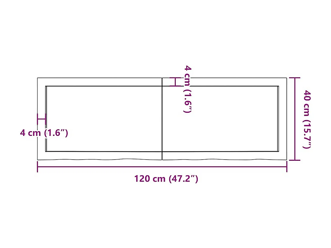 Estante de pared marrón claro en madera maciza de roble tratado