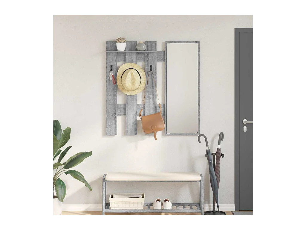 Perchero de pared Sonoma gris 100 x 10 x 100 cm