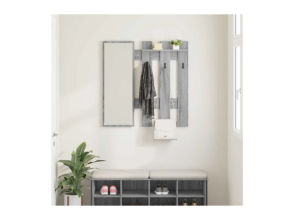 Perchero de pared Sonoma gris 100 x 10 x 100 cm