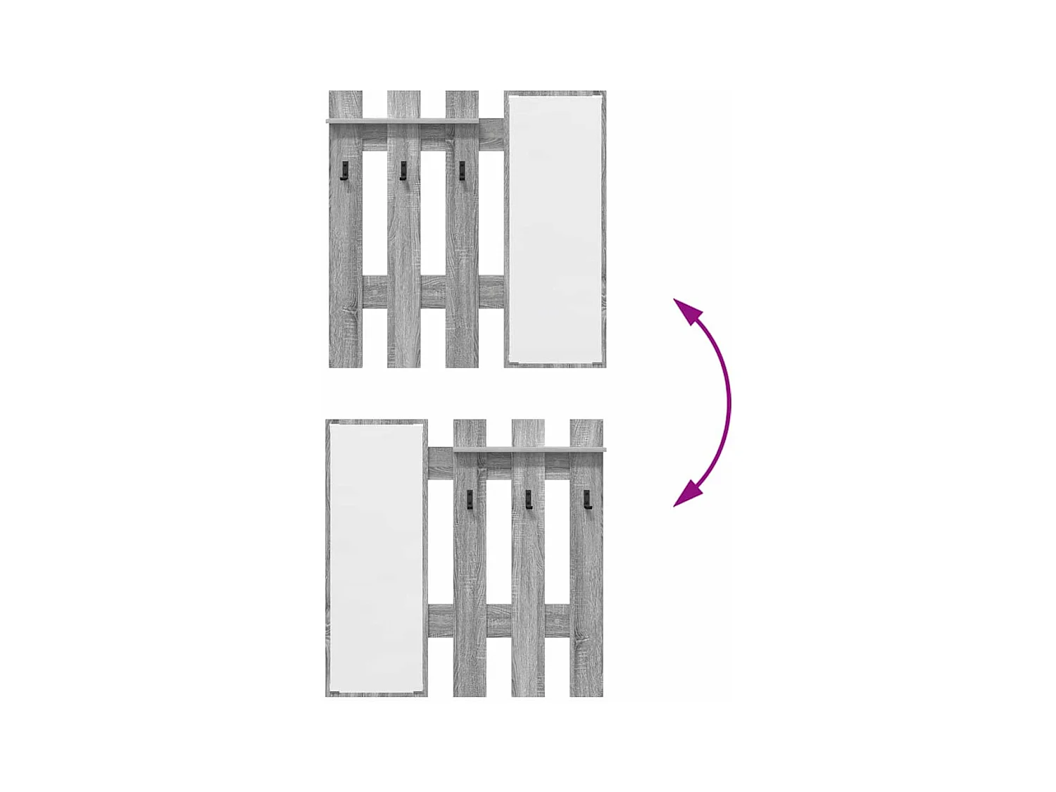 Perchero de pared Sonoma gris 100 x 10 x 100 cm