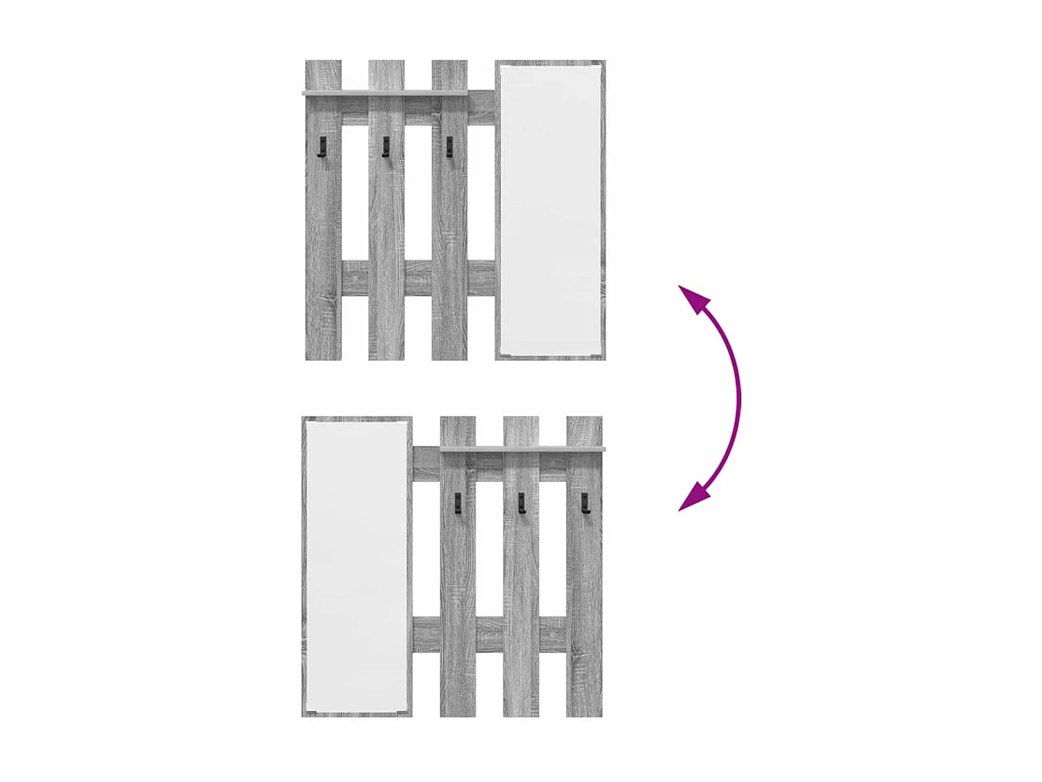 Porte-manteau mural Montage mural Gris sonoma 100 x 10 x 100 cm