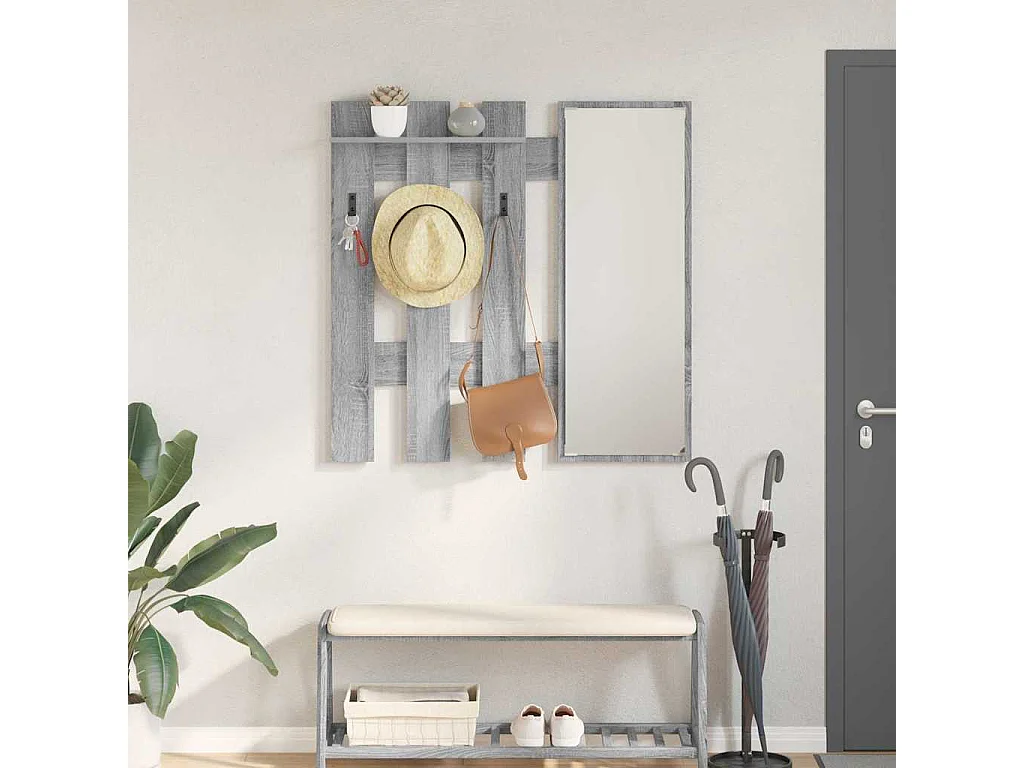 Wandgarderobe Sonoma grau 100 x 10 x 100 cm