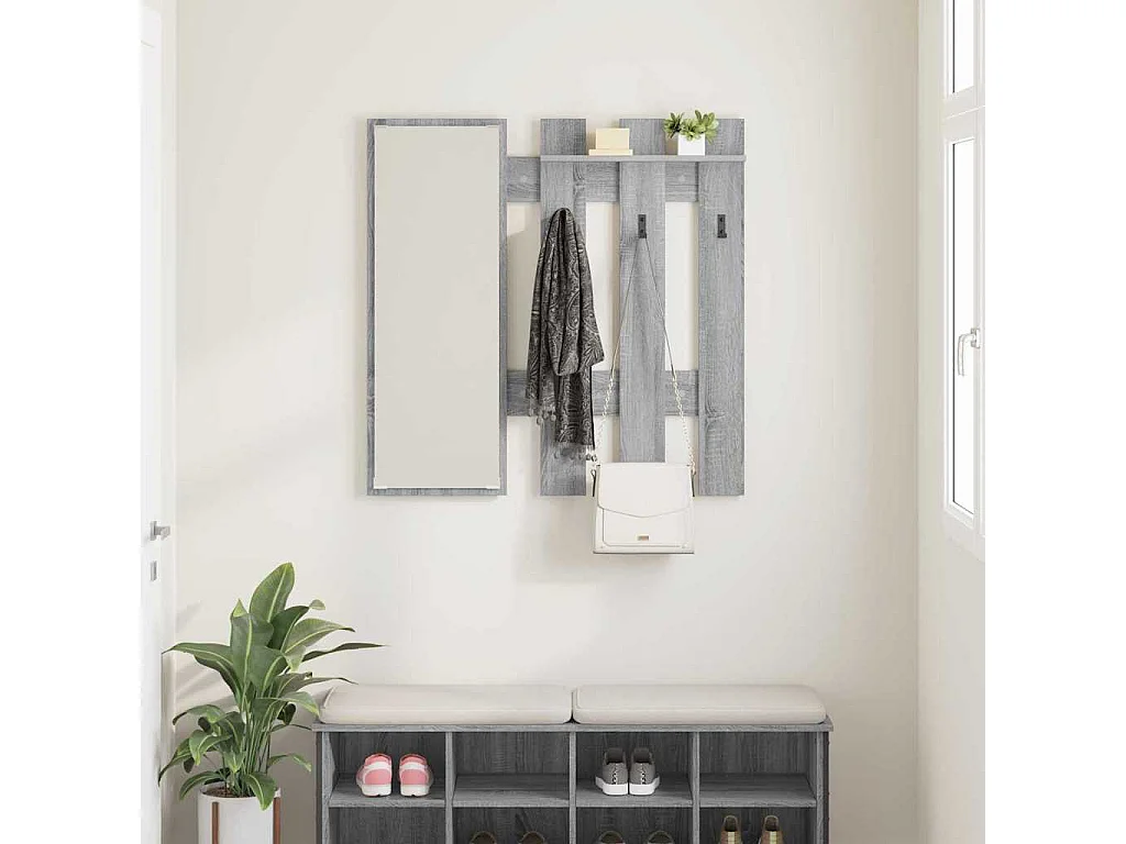 Wandgarderobe Sonoma grau 100 x 10 x 100 cm