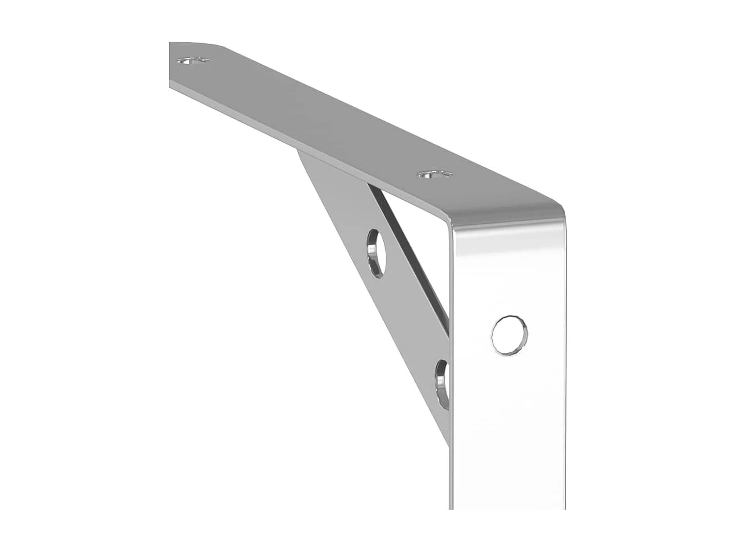 Staffe per mensole 4 pezzi 20x2,5x14 cm acciaio inox argento