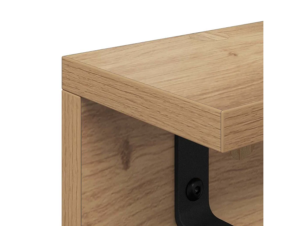 Porte-manteau mural chêne artisanal 60 x 10.5 x 10.5 cm