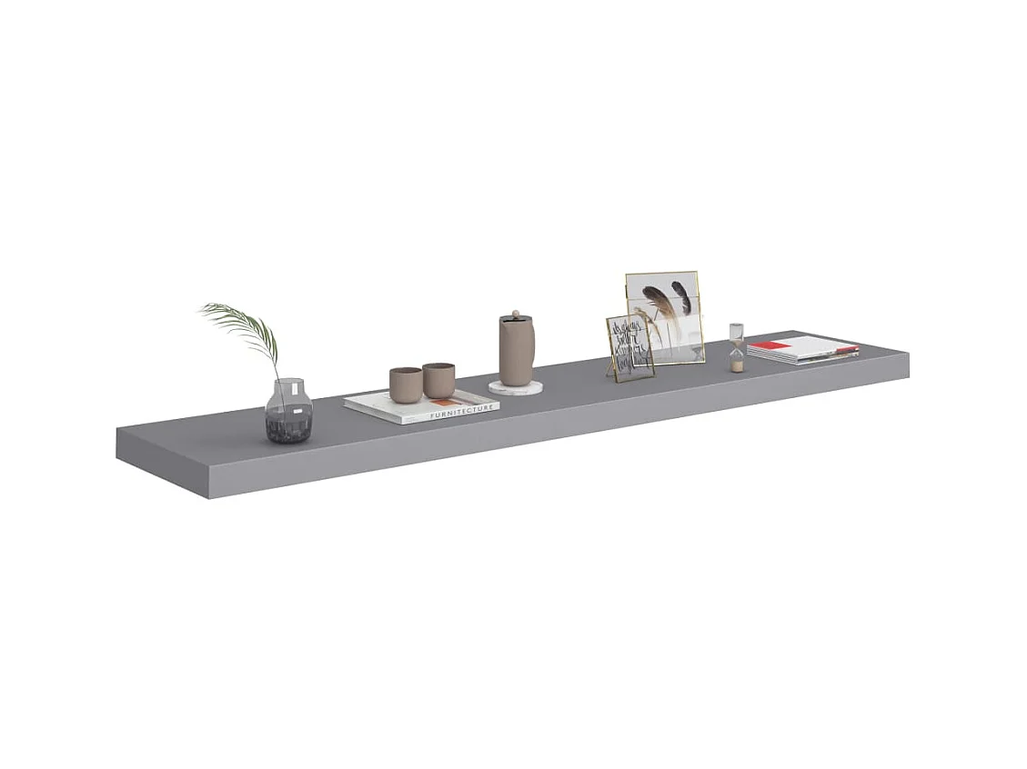 Estantería flotante de pared gris 120x23,5x3,8 cm MDF