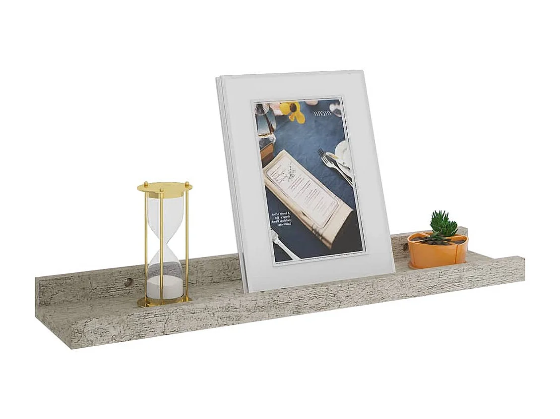 Estantes de pared 2 uds Gris hormigón 40x9x3 cm