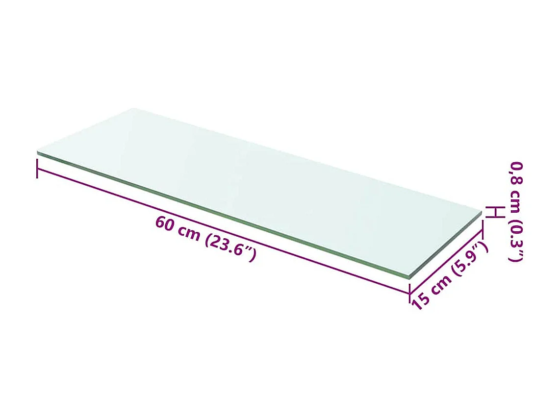 Panneaux d'étagère 2 pcs Verre Transparent 60 x 15 cm