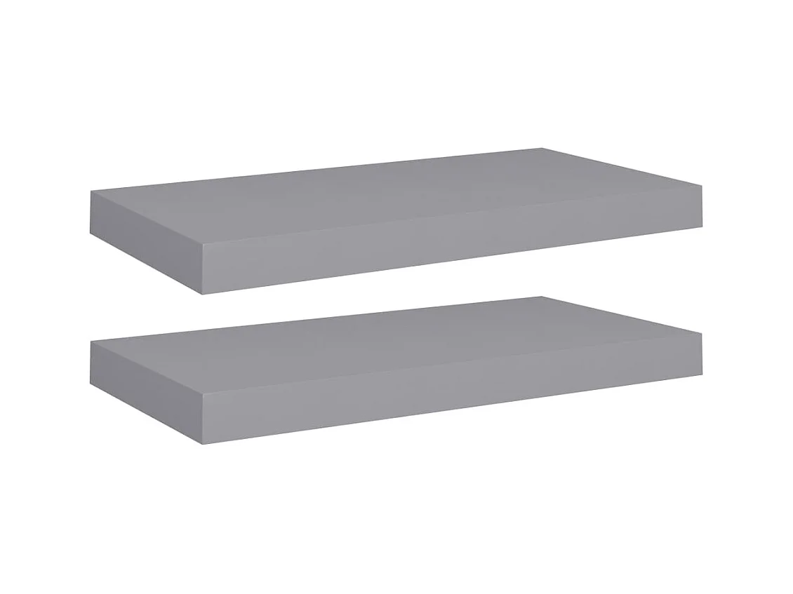 Estantes flotantes de pared 2 piezas gris 50x23x3,8 cm MDF
