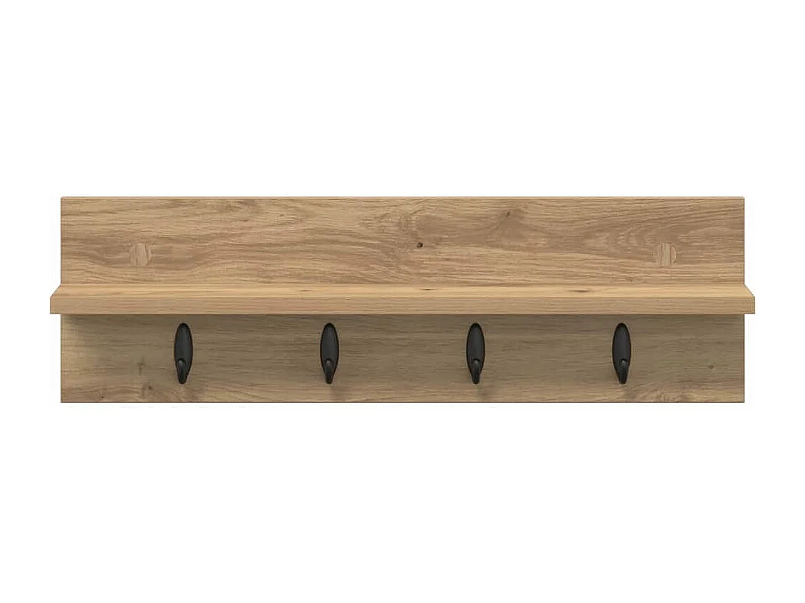 Handgemaakte eikenhouten wandkapstok 60 x 10,5 x 18 cm