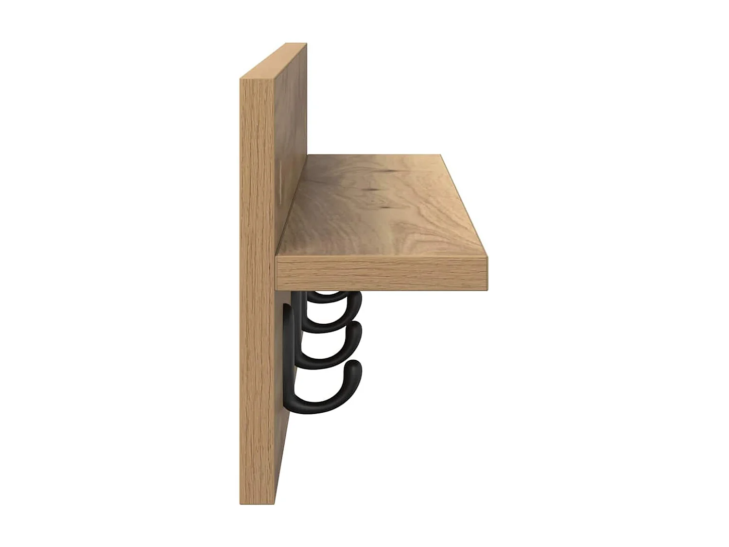 Handgemaakte eikenhouten wandkapstok 60 x 10,5 x 18 cm