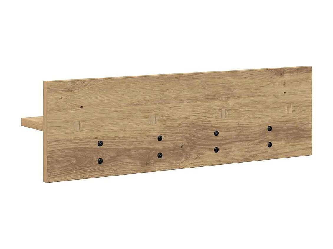 Porte-manteau mural chêne artisanal 60 x 10.5 x 18 cm
