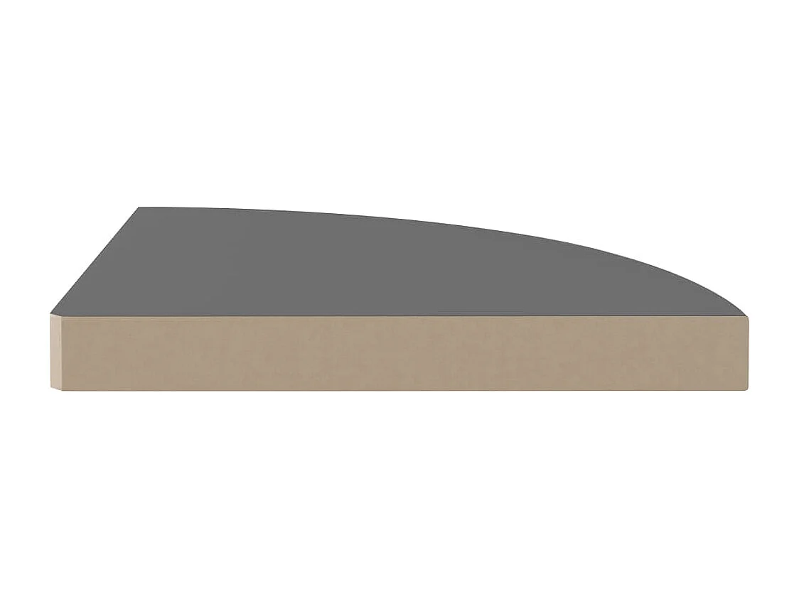 Estantes flotantes de esquina (4 unidades), gris brillante, 35 x 35 x 3,8 cm, MDF