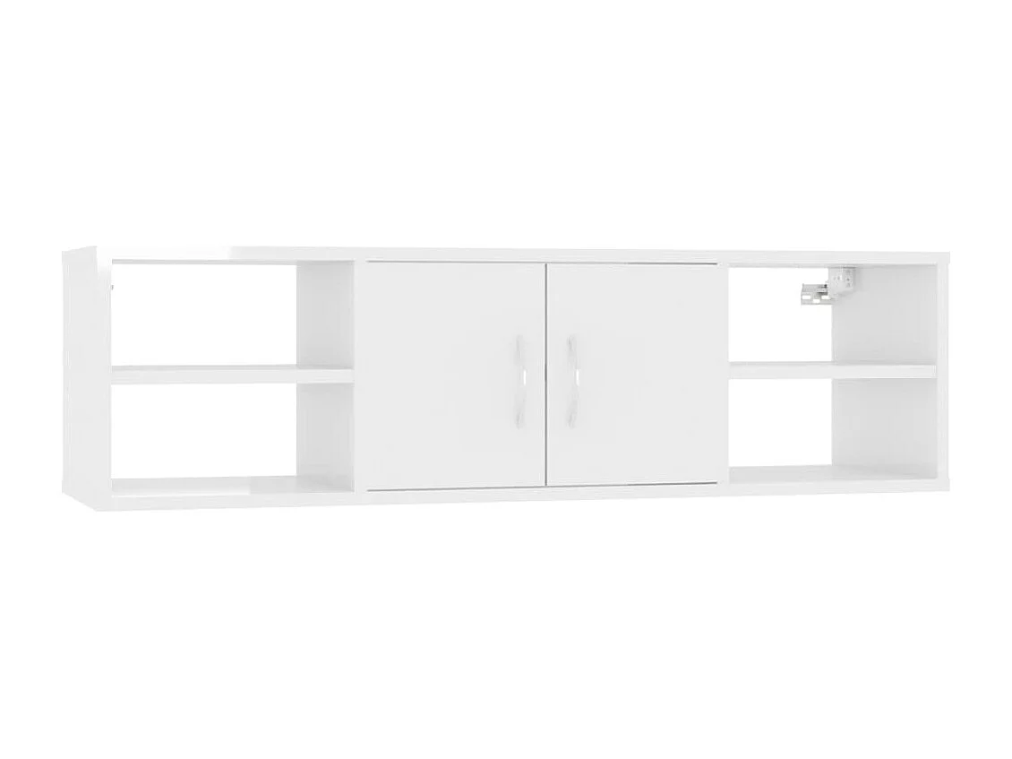 Estante de pared Blanco brillo 102x30x29 cm Madera de ingeniería