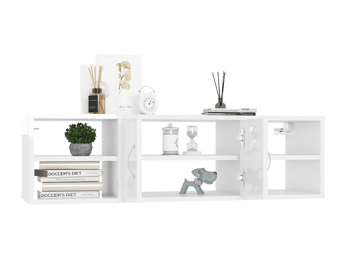 Estante de pared Blanco brillo 102x30x29 cm Madera de ingeniería