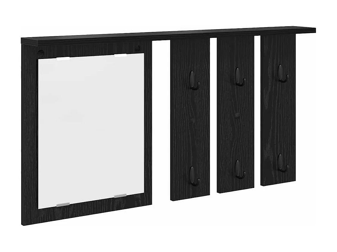 Appendiabiti da parete con ripiano Rovere nero 85 x 10 x 45 cm