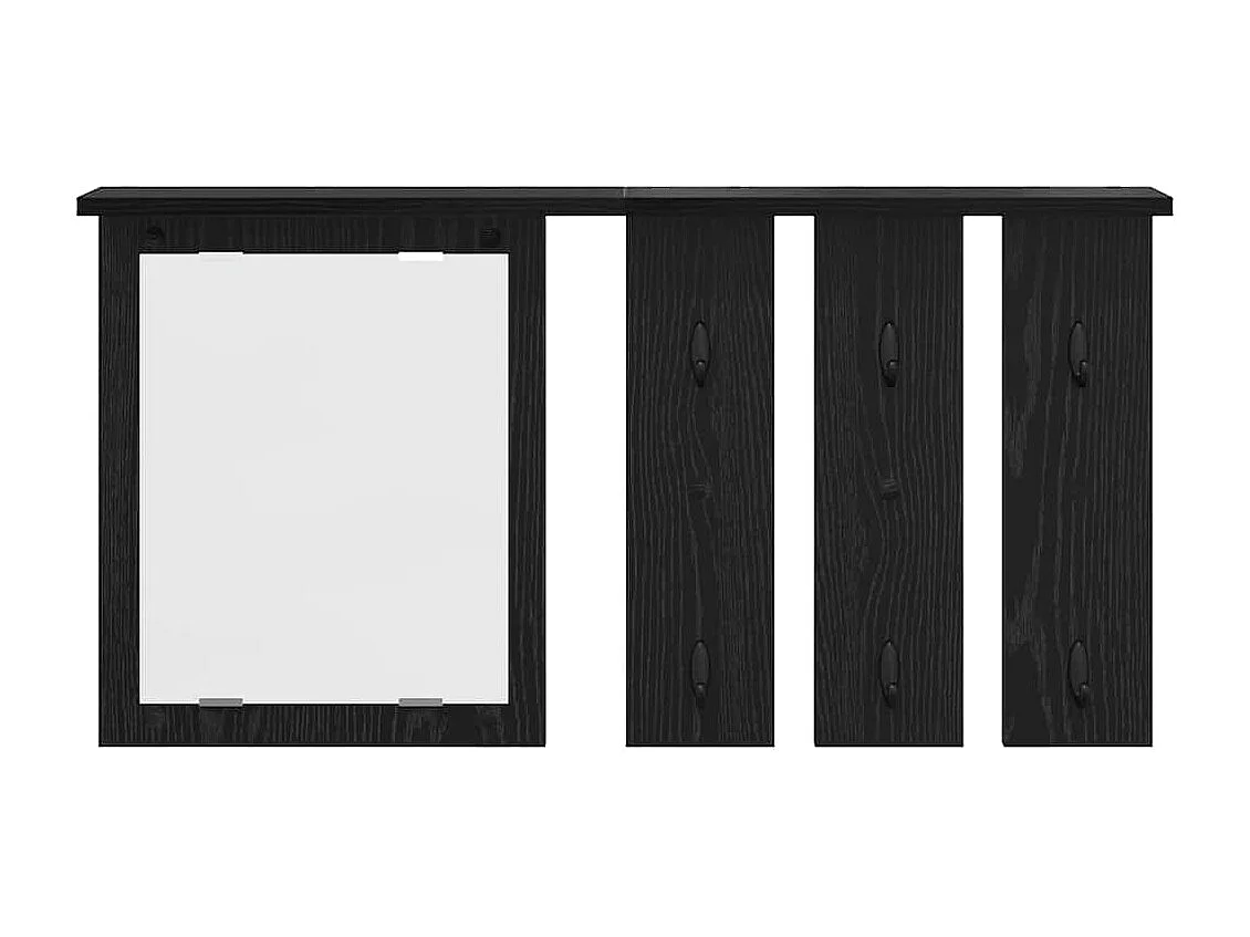 Appendiabiti da parete con ripiano Rovere nero 85 x 10 x 45 cm