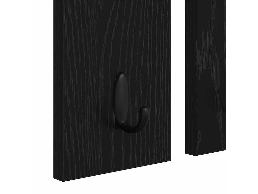 Appendiabiti da parete con ripiano Rovere nero 85 x 10 x 45 cm