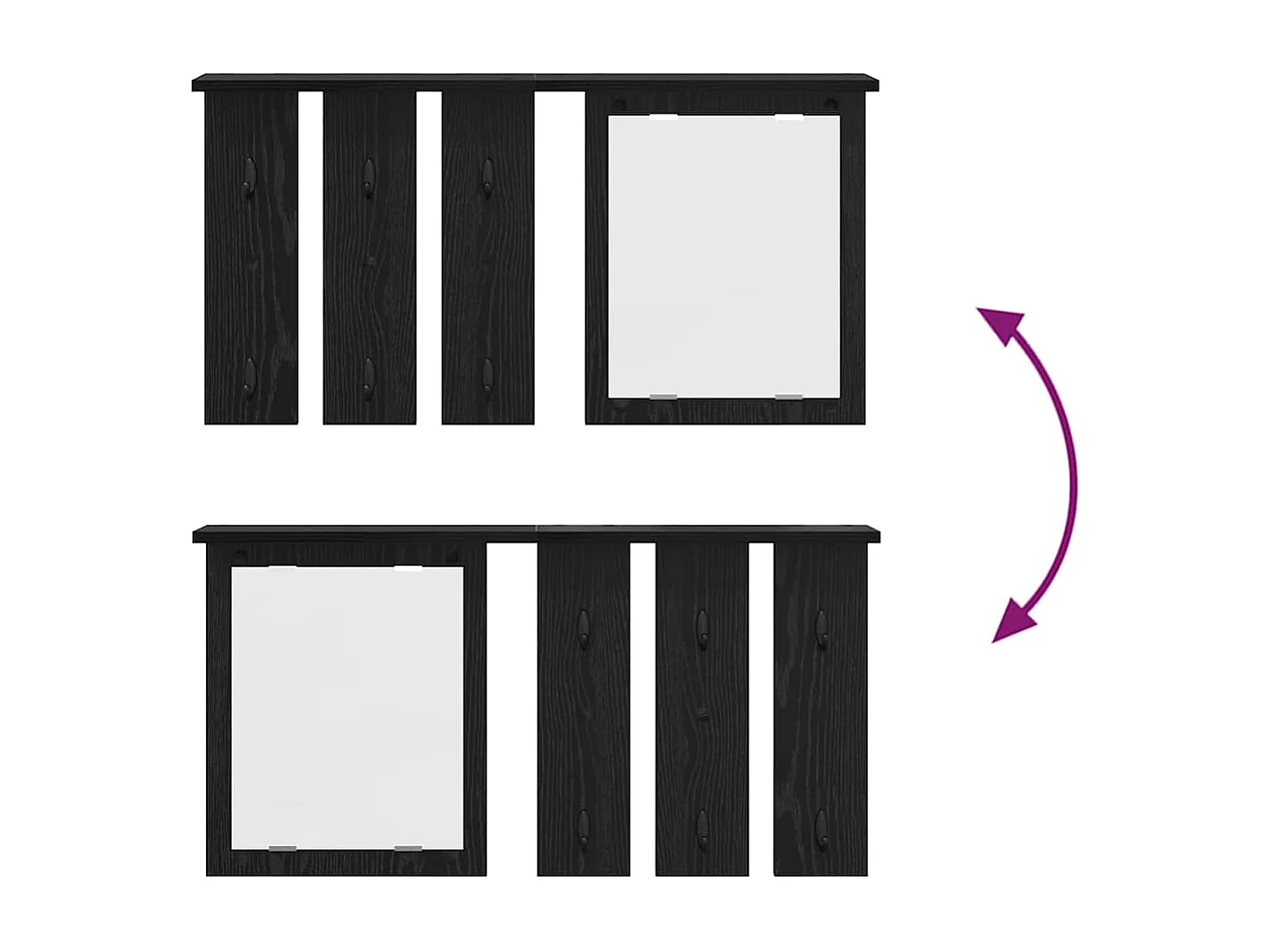 Appendiabiti da parete con ripiano Rovere nero 85 x 10 x 45 cm