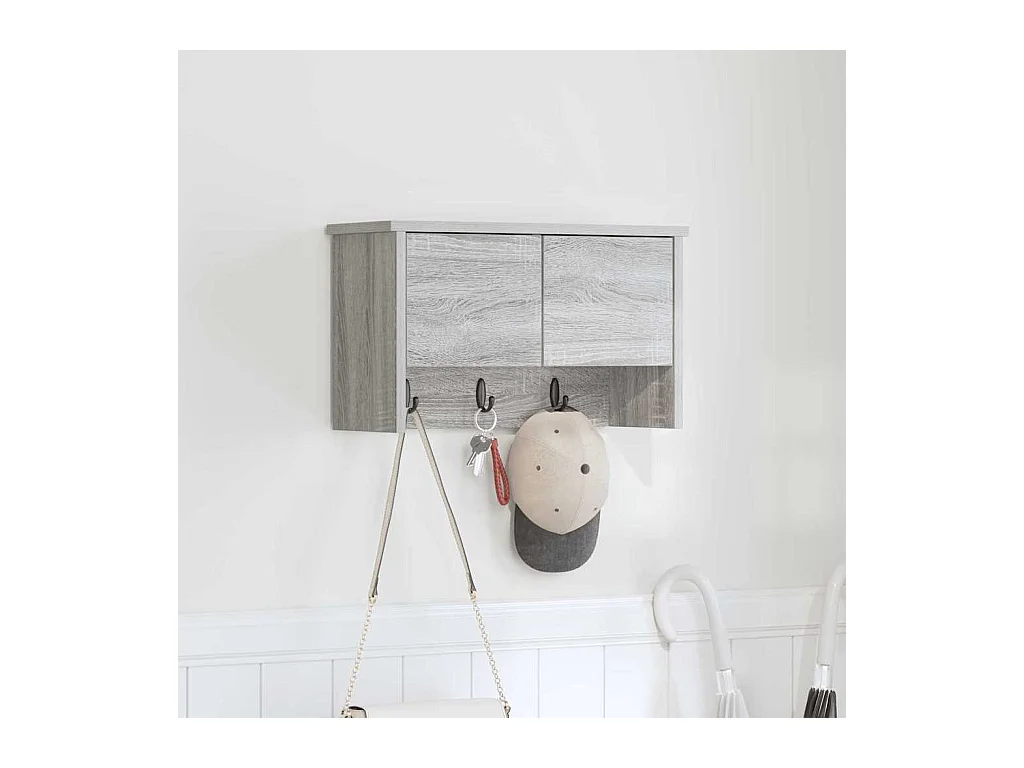 Perchero de pared con estante Sonoma, gris, 50 x 20 x 30 cm