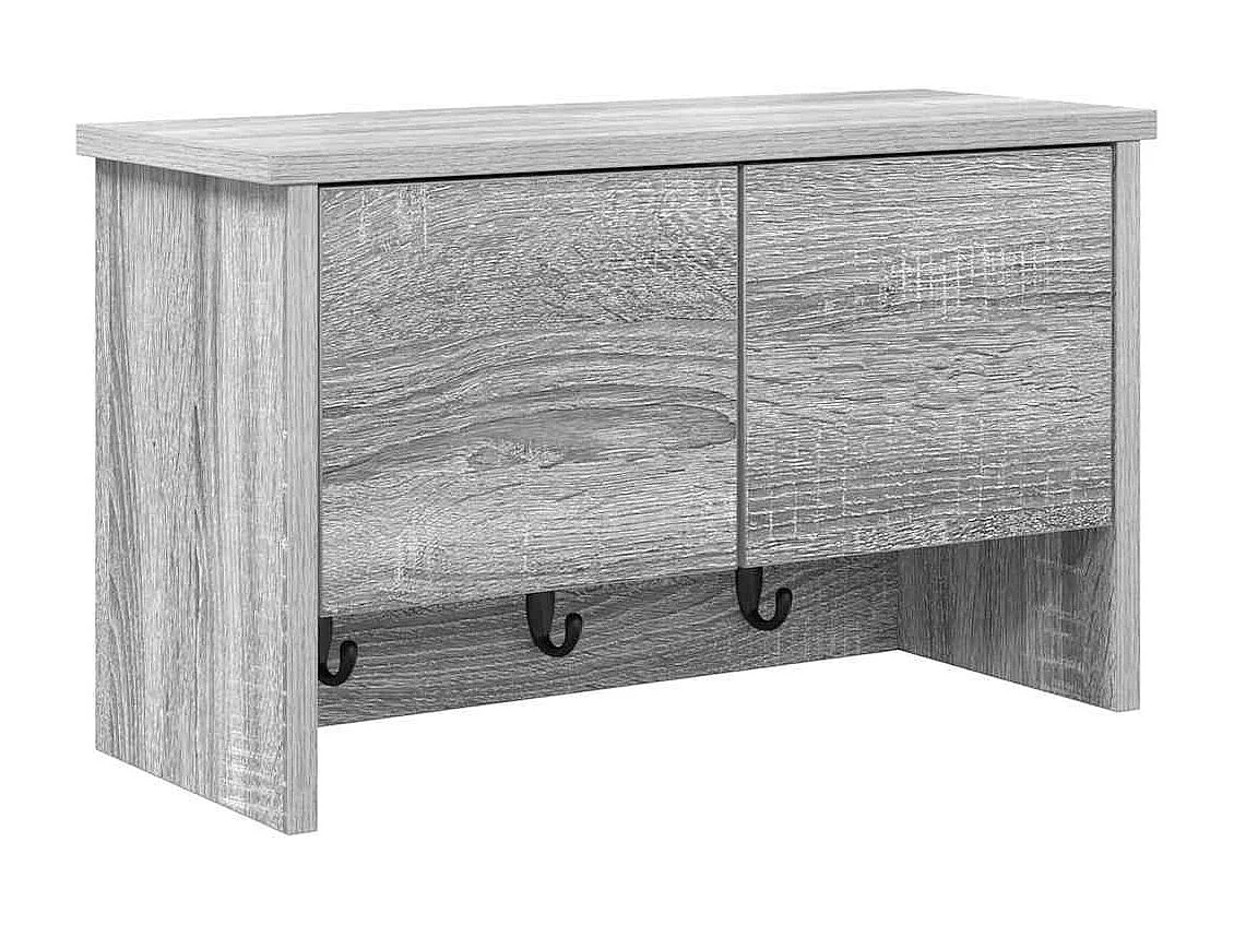 Perchero de pared con estante Sonoma, gris, 50 x 20 x 30 cm