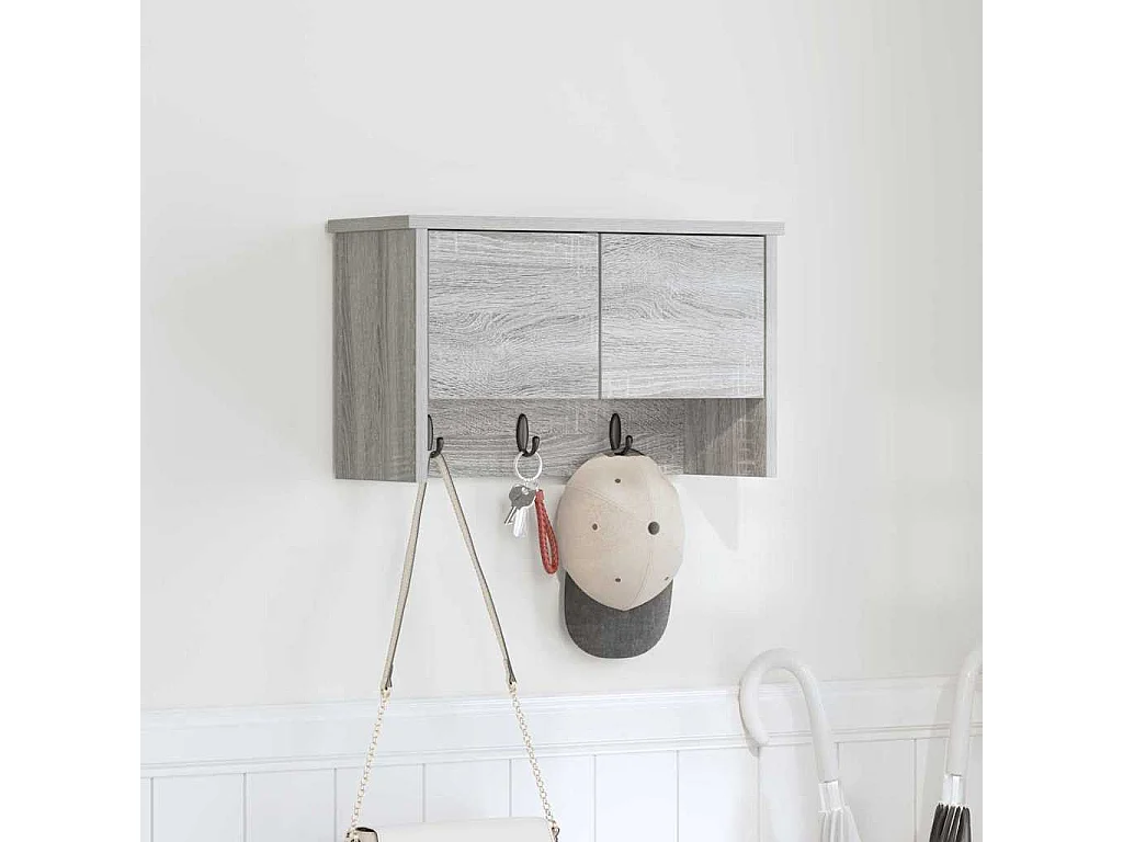 Porte-manteau mural avec étagère Sonoma gris 50 x 20 x 30 cm