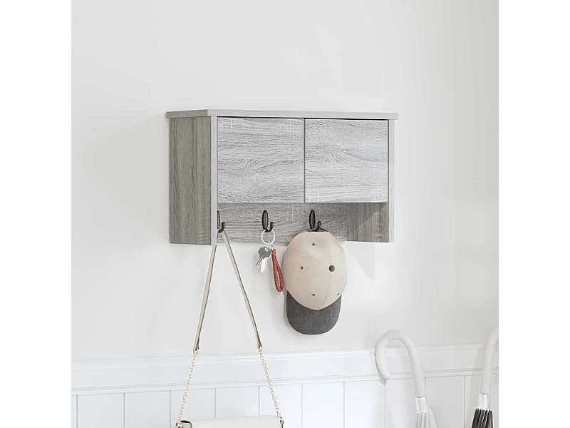 Porte-manteau mural avec étagère Sonoma gris 50 x 20 x 30 cm